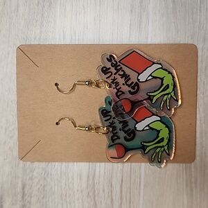Drink Up Grinches Gold Hypoallergenic Earrings